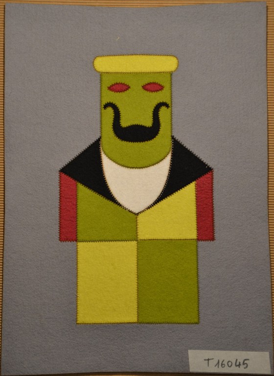 T16045 - Uomo coi baffi (part. Architettura sintetica) - 25 x 34 cm