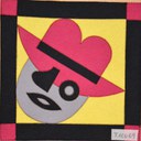 T16069 - Testa con cappello - 25 x 25 cm