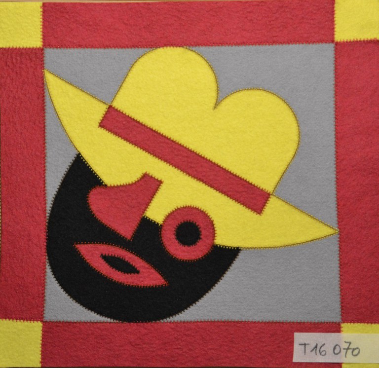 T16070 - Testa con cappello - 25 x 25 cm