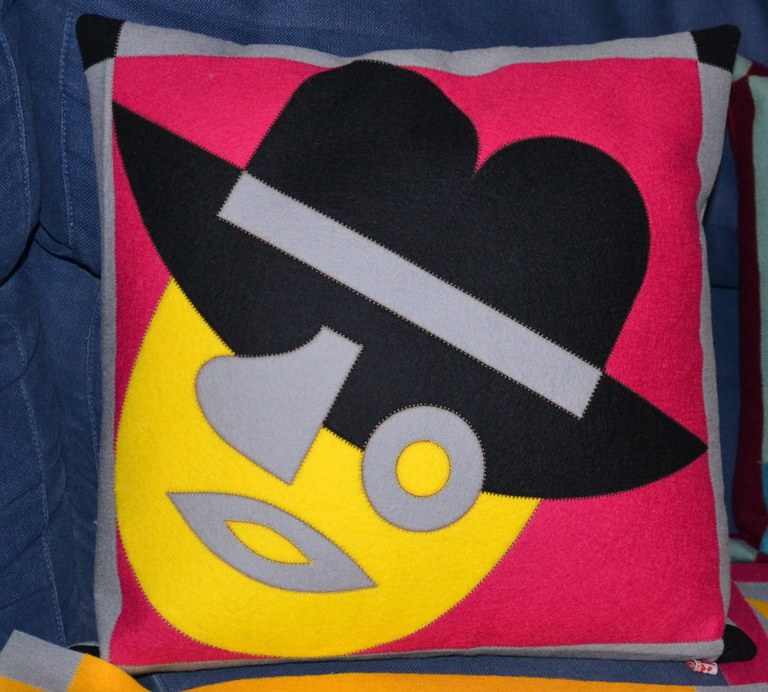 Cuscino "Testa con cappello" 40 x 40 cm
