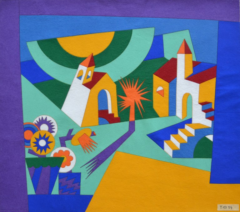 Villaggio luminoso - 73 x 65 cm