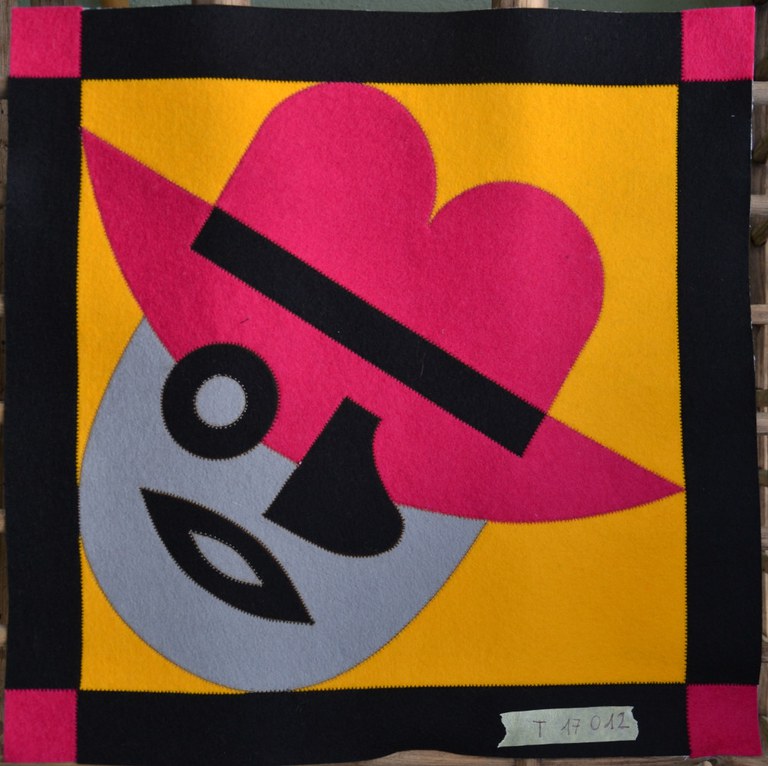 Testa con cappello 42 x 42 cm